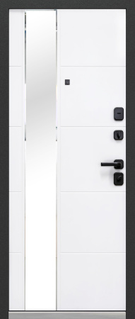 Входная дверь квартирная Luxor 2МДФ 3D Зеркало Фацет велюр белый софт