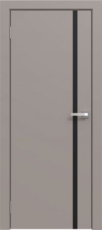 Межкомнатная дверь эмалированная Эмаль Line 02 (чёрный молдинг) цвет капучино