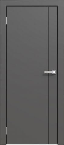 Межкомнатная дверь эмалированная Эмаль Line 01 (чёрный молдинг) цвет графит