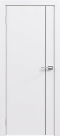 Межкомнатная дверь эмалированная Эмаль Line 01 (чёрный молдинг) цвет белый