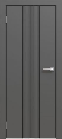 Межкомнатная дверь эмалированная Эмаль Line 04 (чёрный молдинг) цвет графит