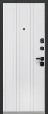 Входная дверь квартирная Luxor 2МДФ Вертикаль Эмалит Белый